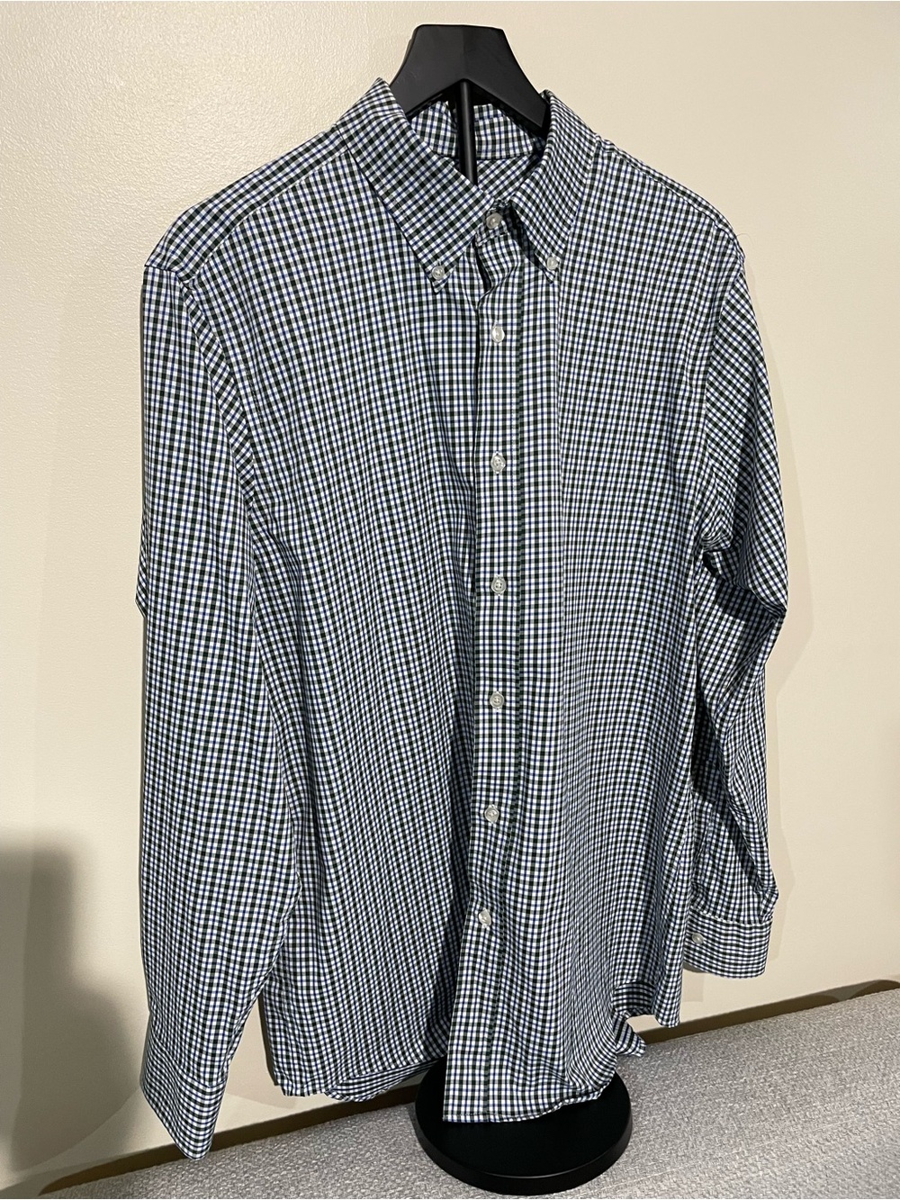 Nautica Men’s Green & Blue Gingham Button-Down Shirt